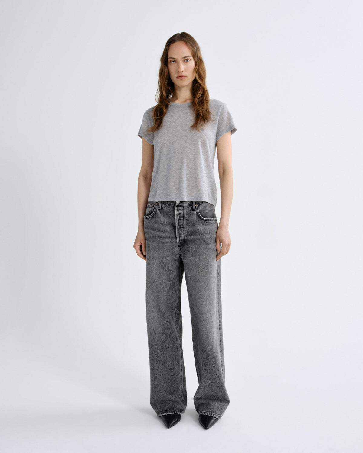 agolde-adine-shrunken-tee-t-shirt-grey-heather image 5