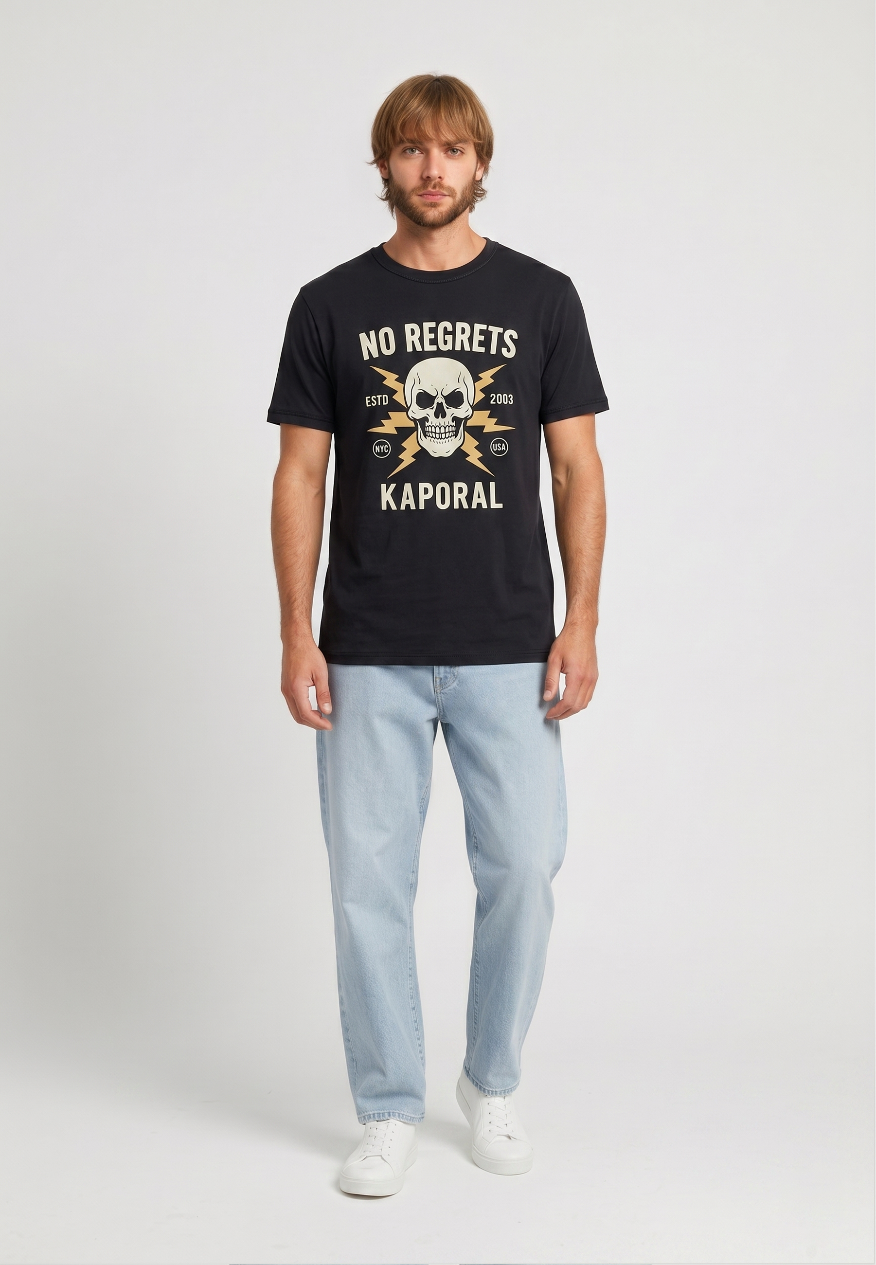 kaporal-kuching-t-shirt-herren-schwarz-baumwolle-totenkopf image 1