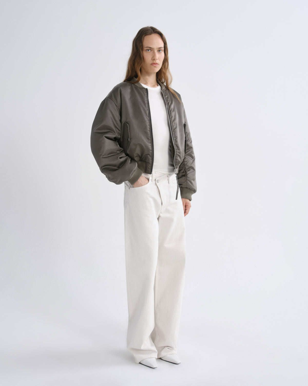agolde-frankie-reversible-bomber-bomberjacke-fern-wende-satin image 3