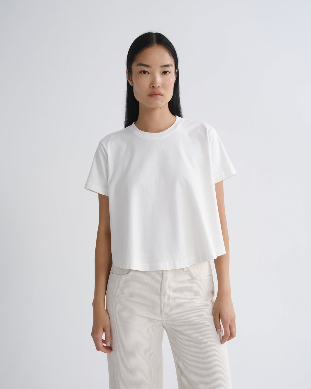 agolde-marina-t-shirt-damen-white-ash-cropped image 1