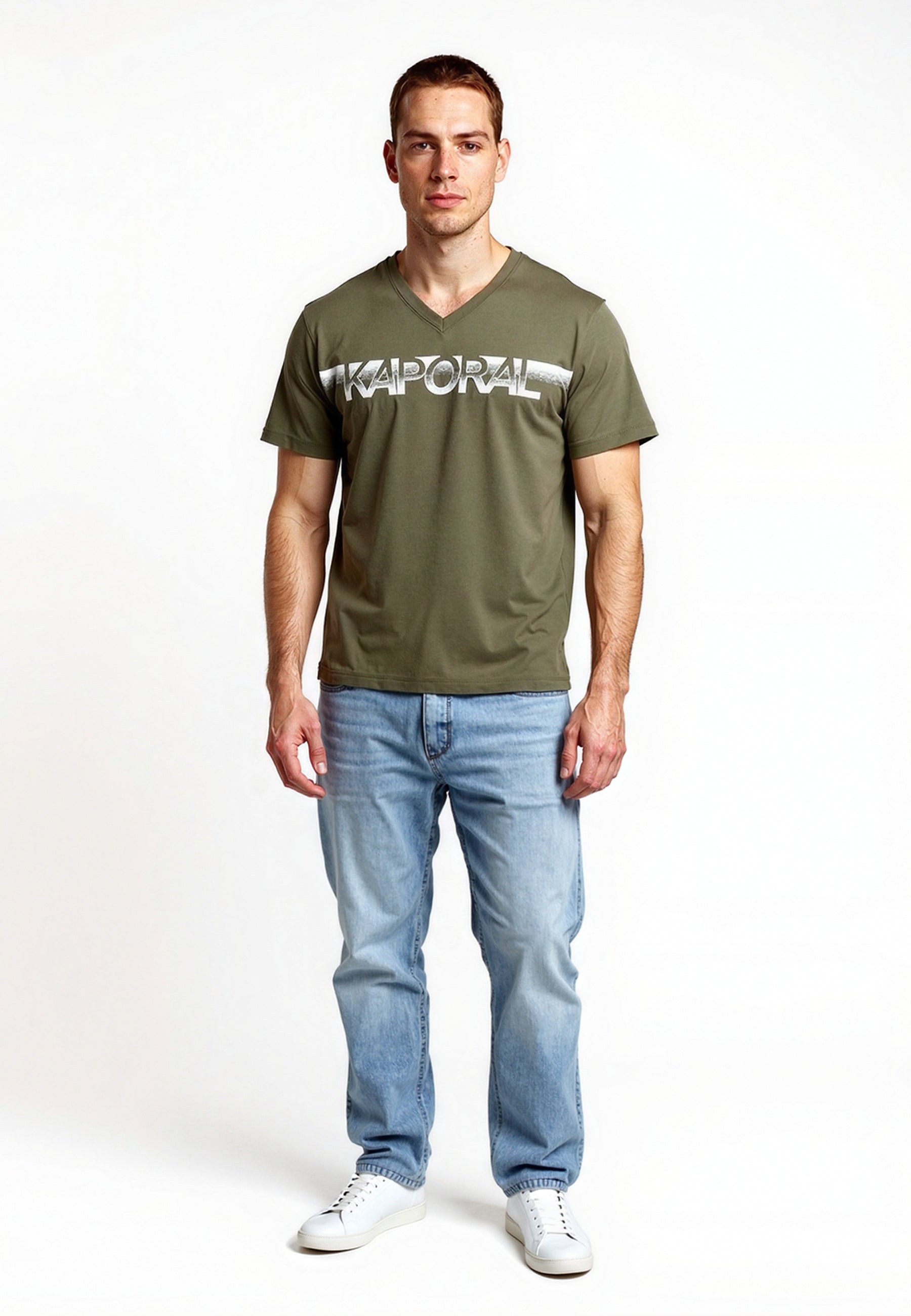 kaporal-bart-t-shirt-herren-khaki-slim-stretch image 2