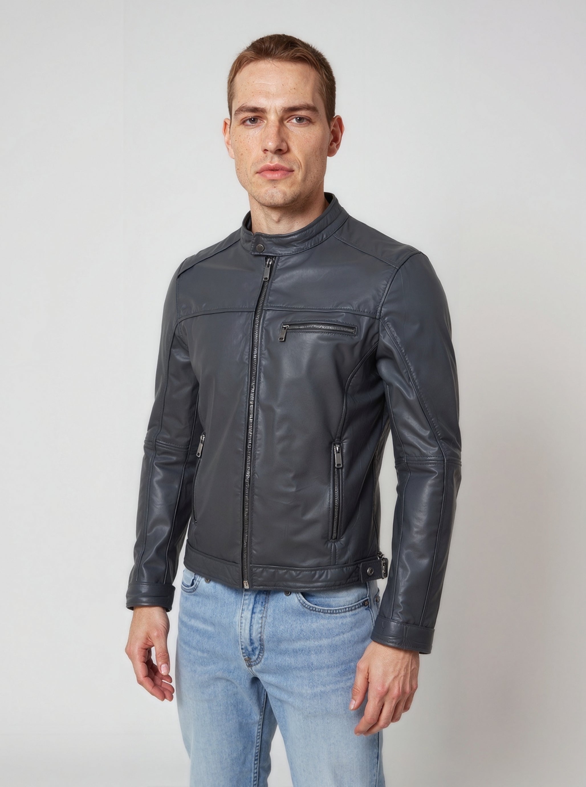 kaporal-calvin-biker-lederjacke-herren-schwarz-lammleder-slim image 2