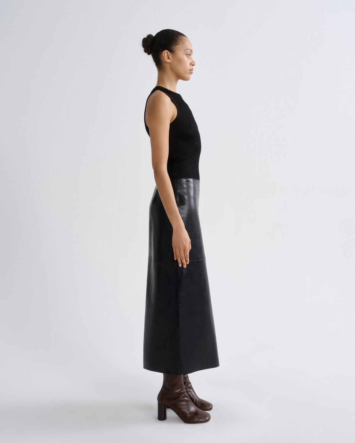 agolde-hikson-skirt-detox-lederrock-schwarz-midi image 3