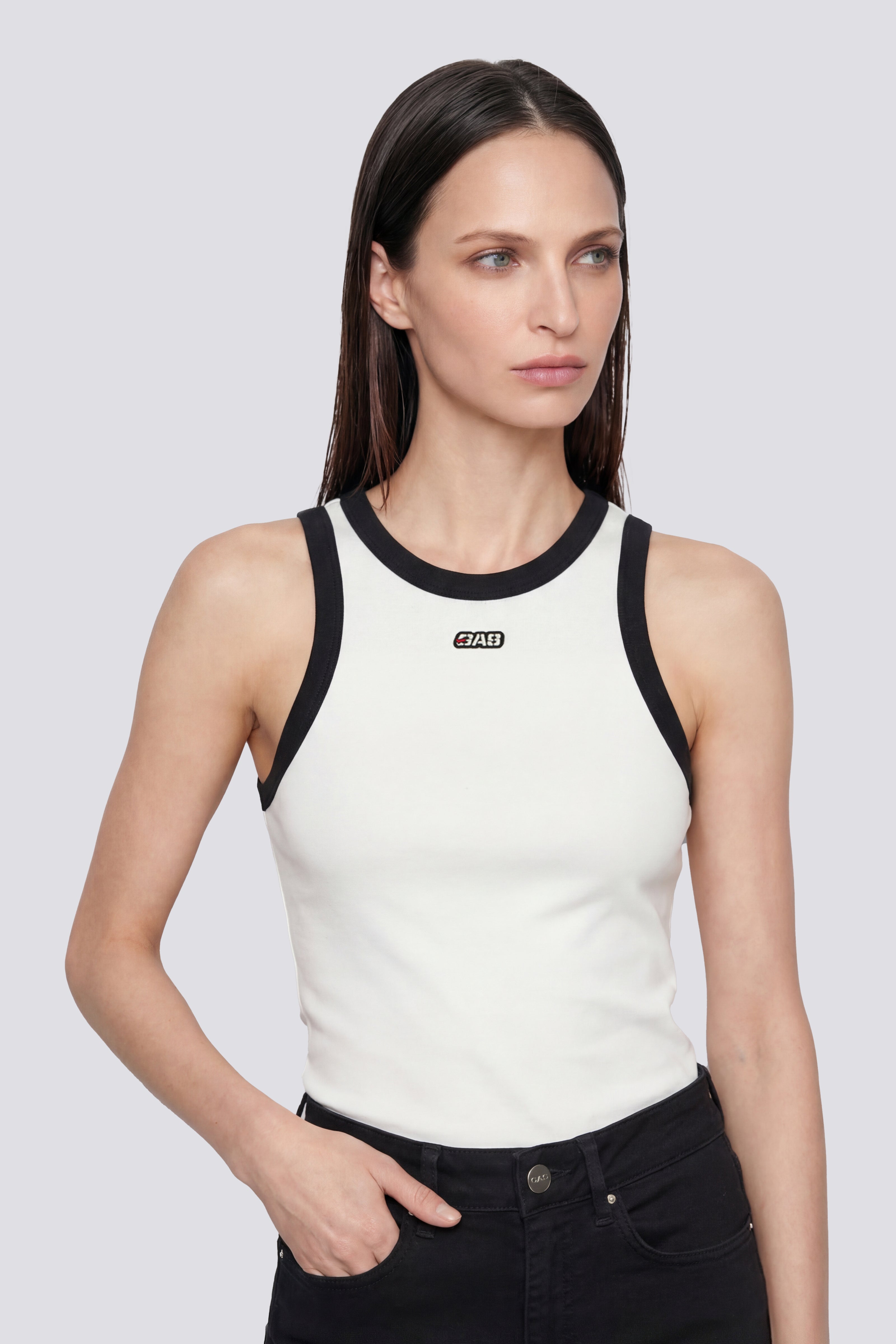 gas-karis-top-her-0001-top-damen-slim-fit-baumwolle-ripp image 1