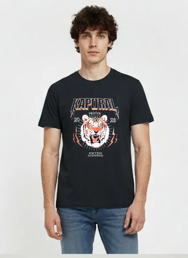 kaporal-costo-t-shirt-herren-schwarz-tiger-regular image 1
