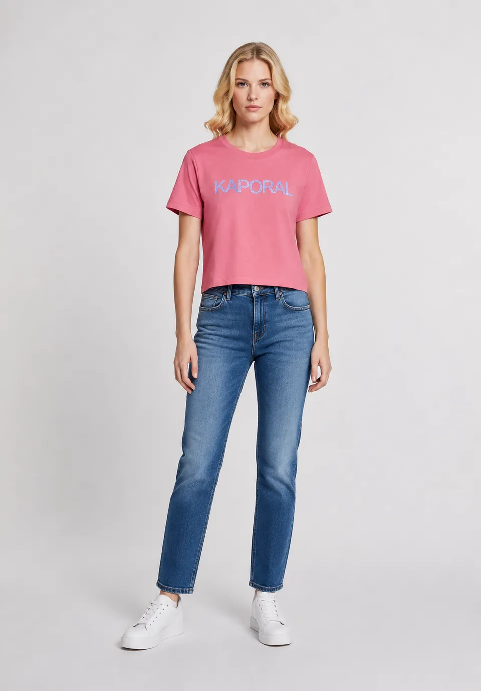 kaporal-kippa-t-shirt-damen-rosa-kurzarm-mit-logo image 1