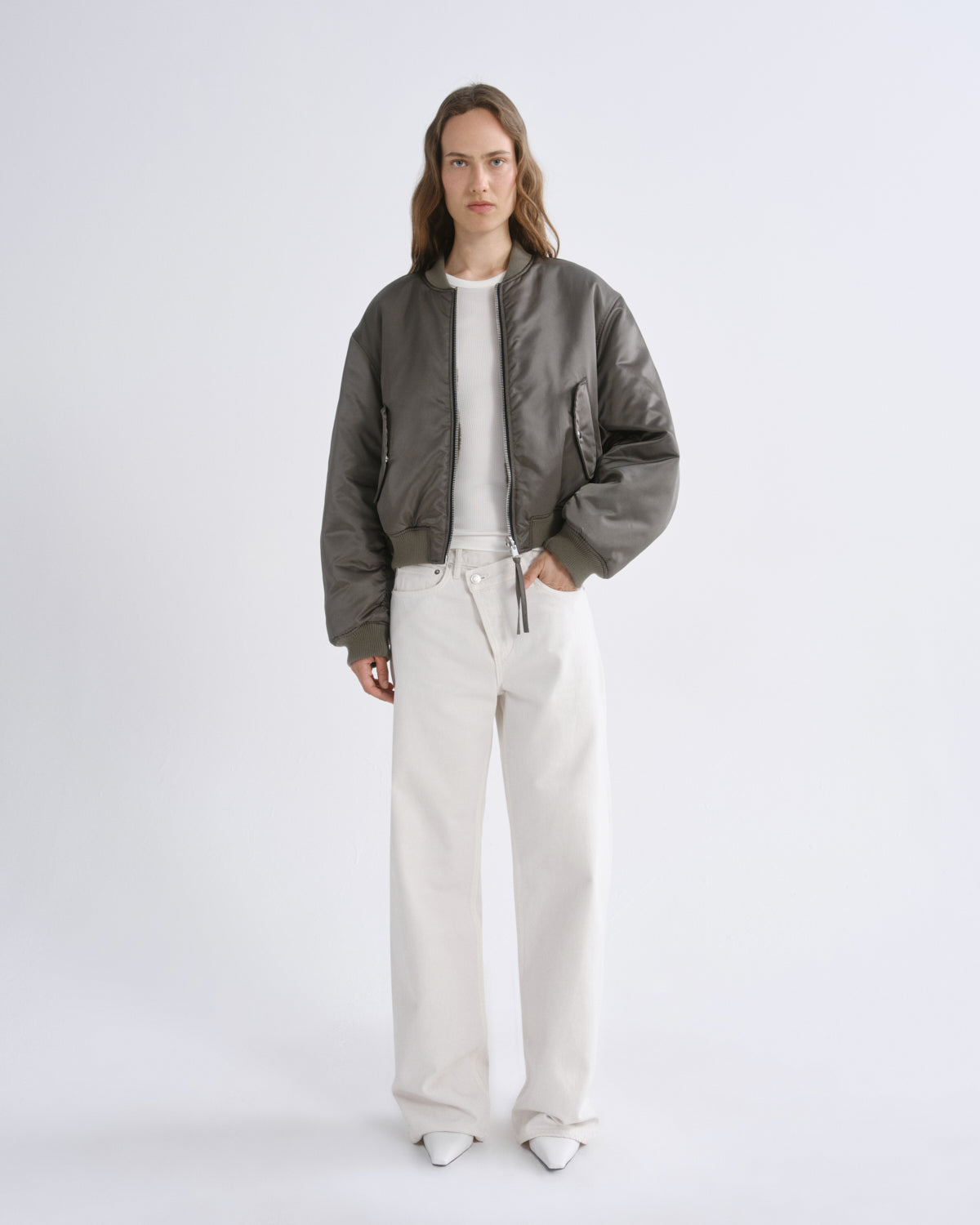 agolde-frankie-reversible-bomber-bomberjacke-fern-wende-satin image 5