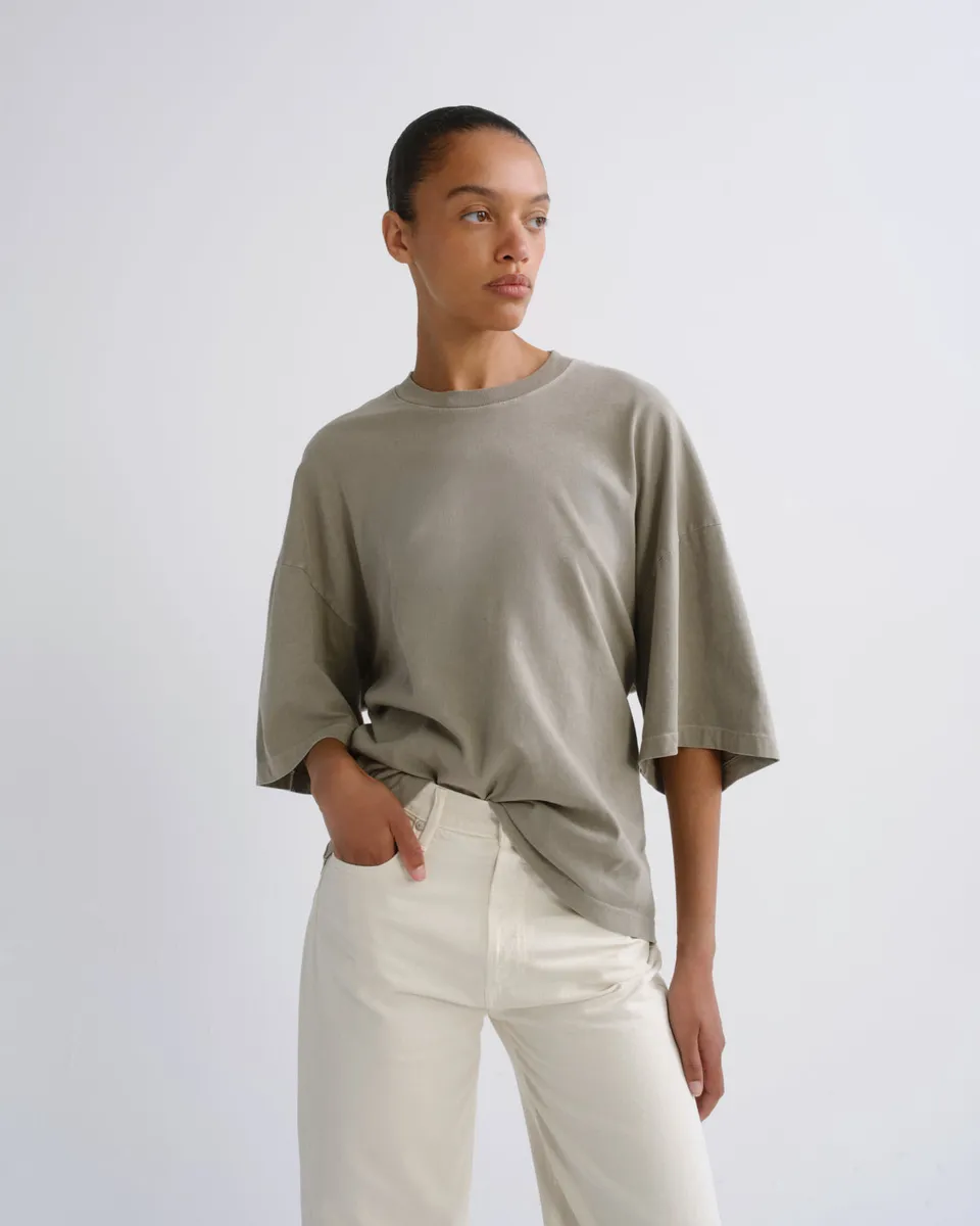 agolde-ellery-tee-t-shirt-drab-beige-puff-rmel image 1