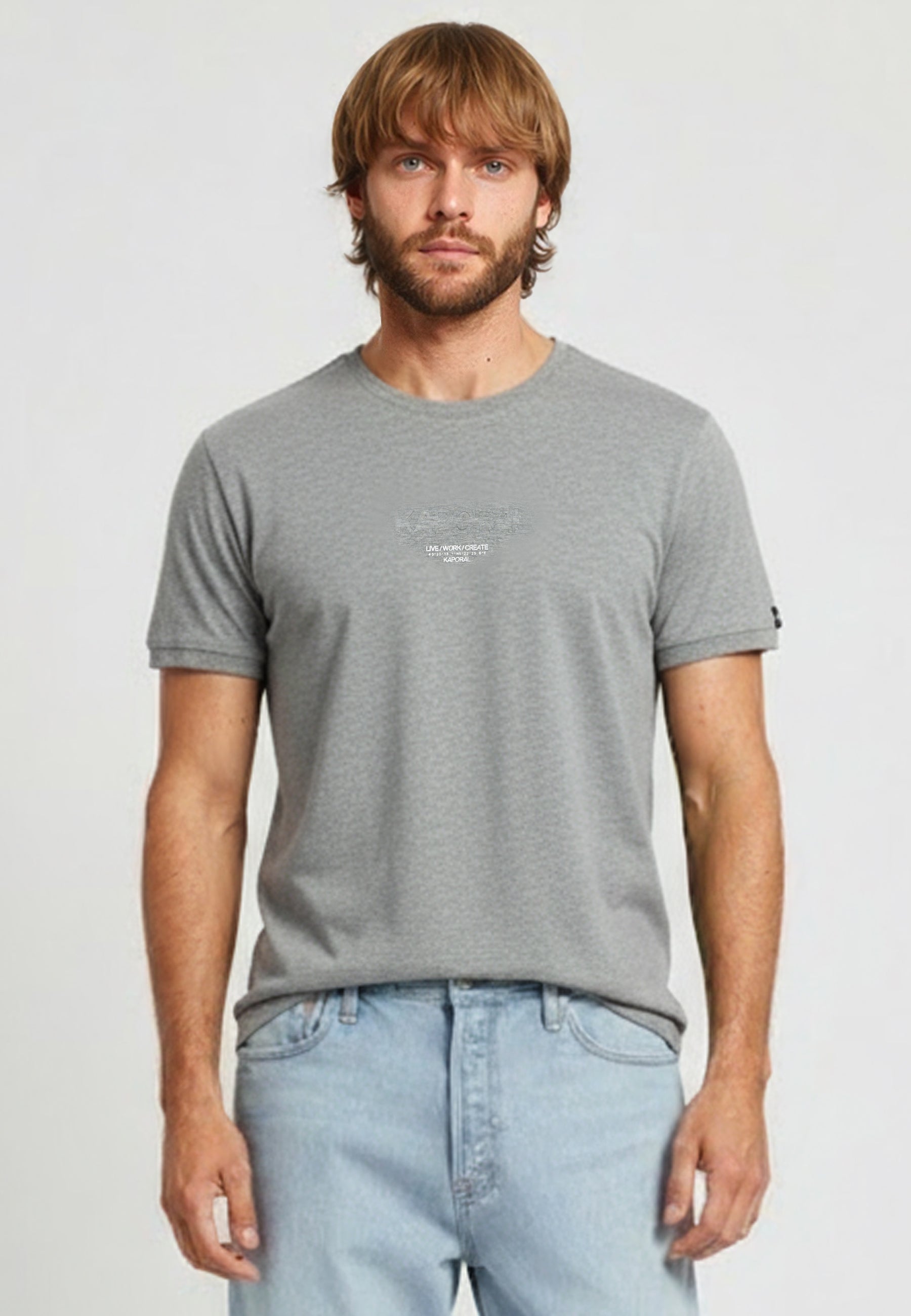 kaporal-niraj-t-shirt-grau-meliert-baumwolle-regular-fit image 1