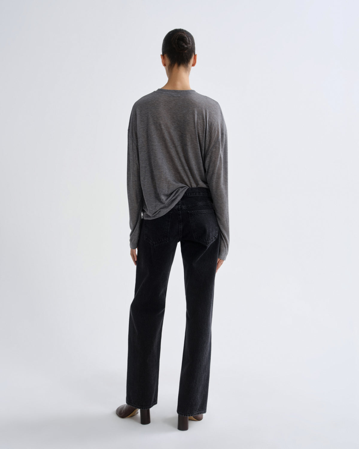 agolde-sasha-langarmshirt-grey-heather-tencel image 2