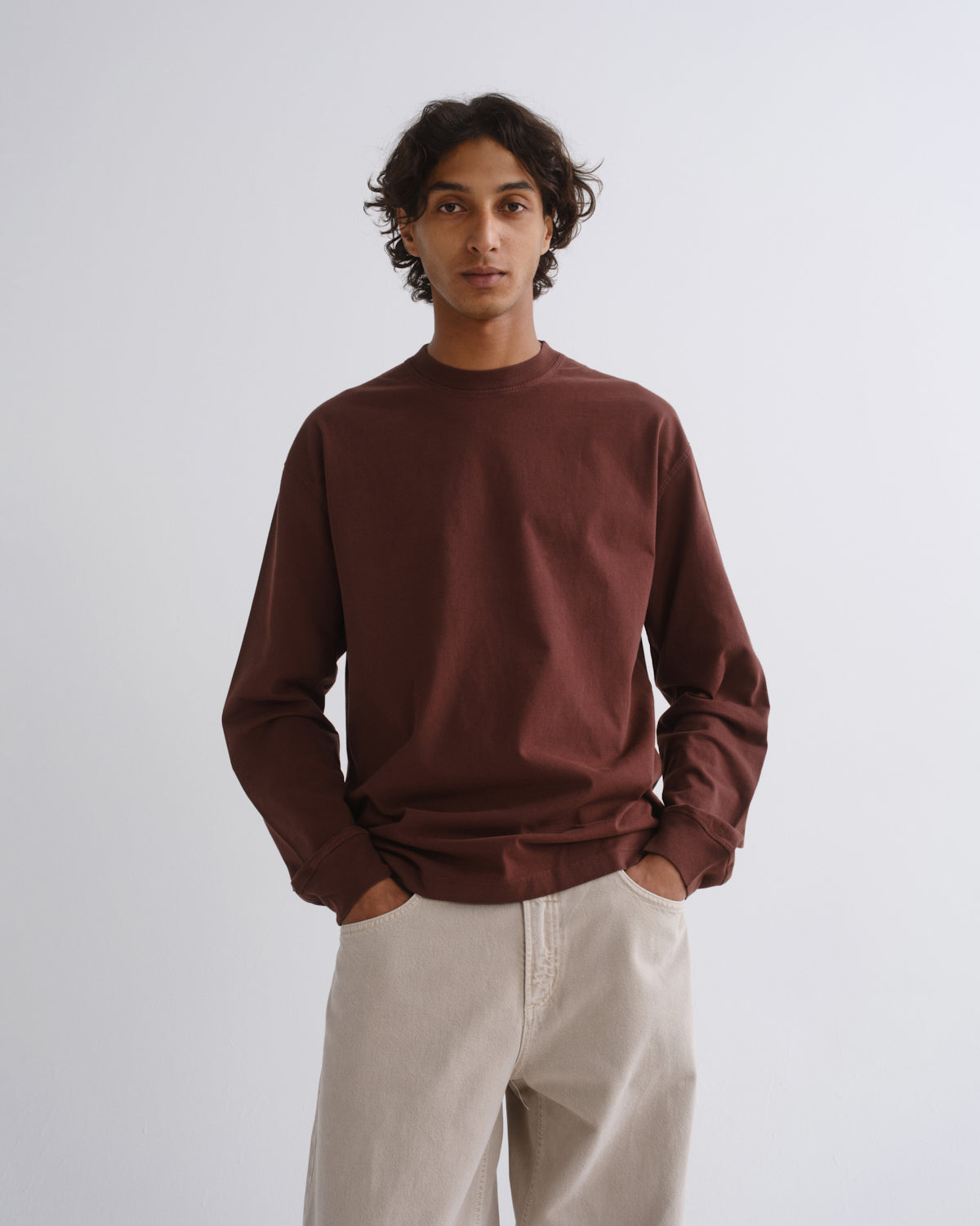 agolde-asha-langarmshirt-bitter-root-braun-baumwolle image 1