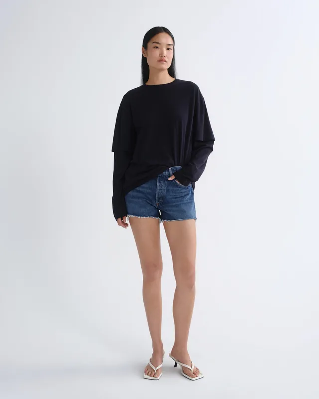 agolde-parker-cut-off-shorts-damen-chapter-dunkelblau-high-waist image 1