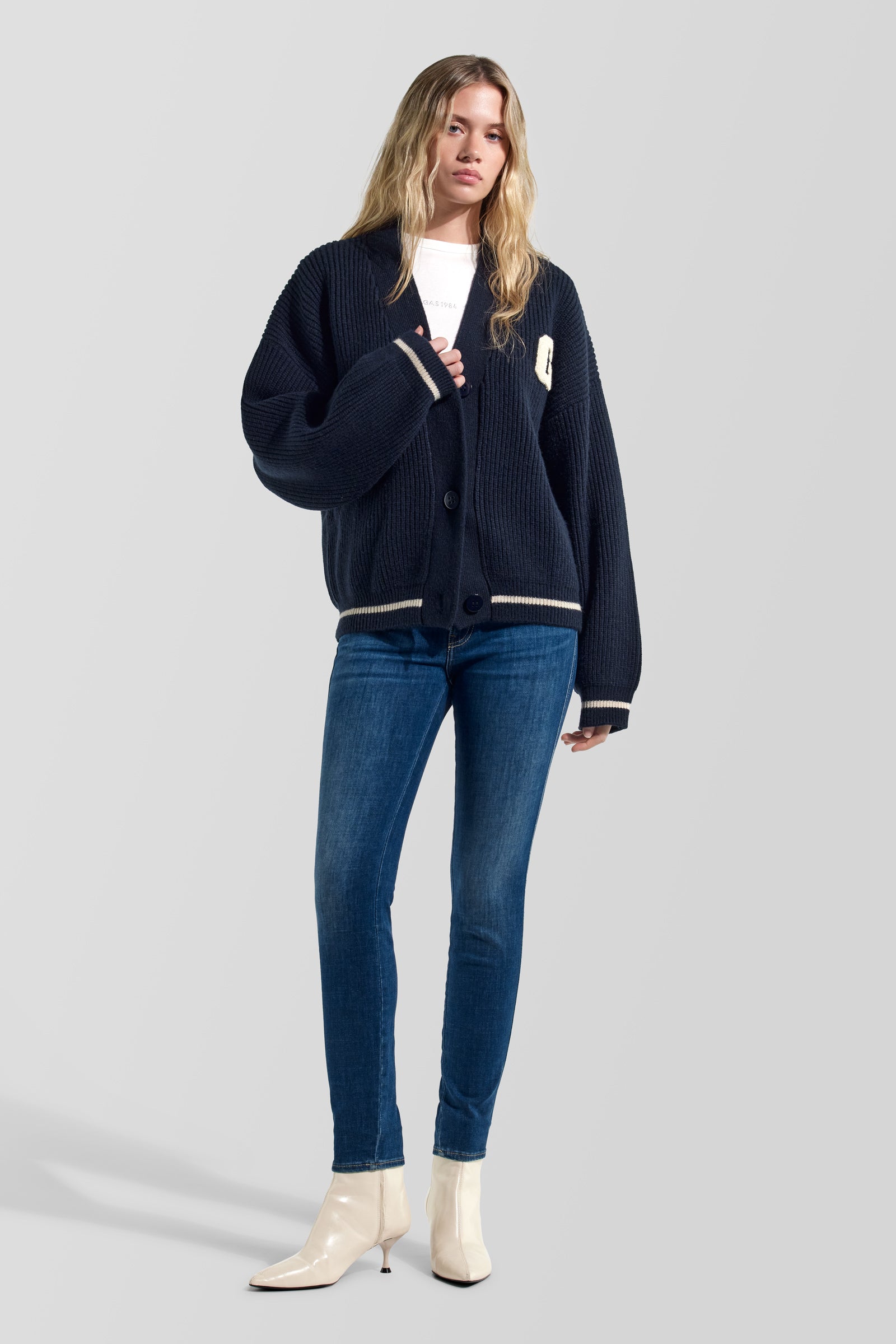 gas-kate-jkt-cardigan-damen-beige-knopfleiste image 1