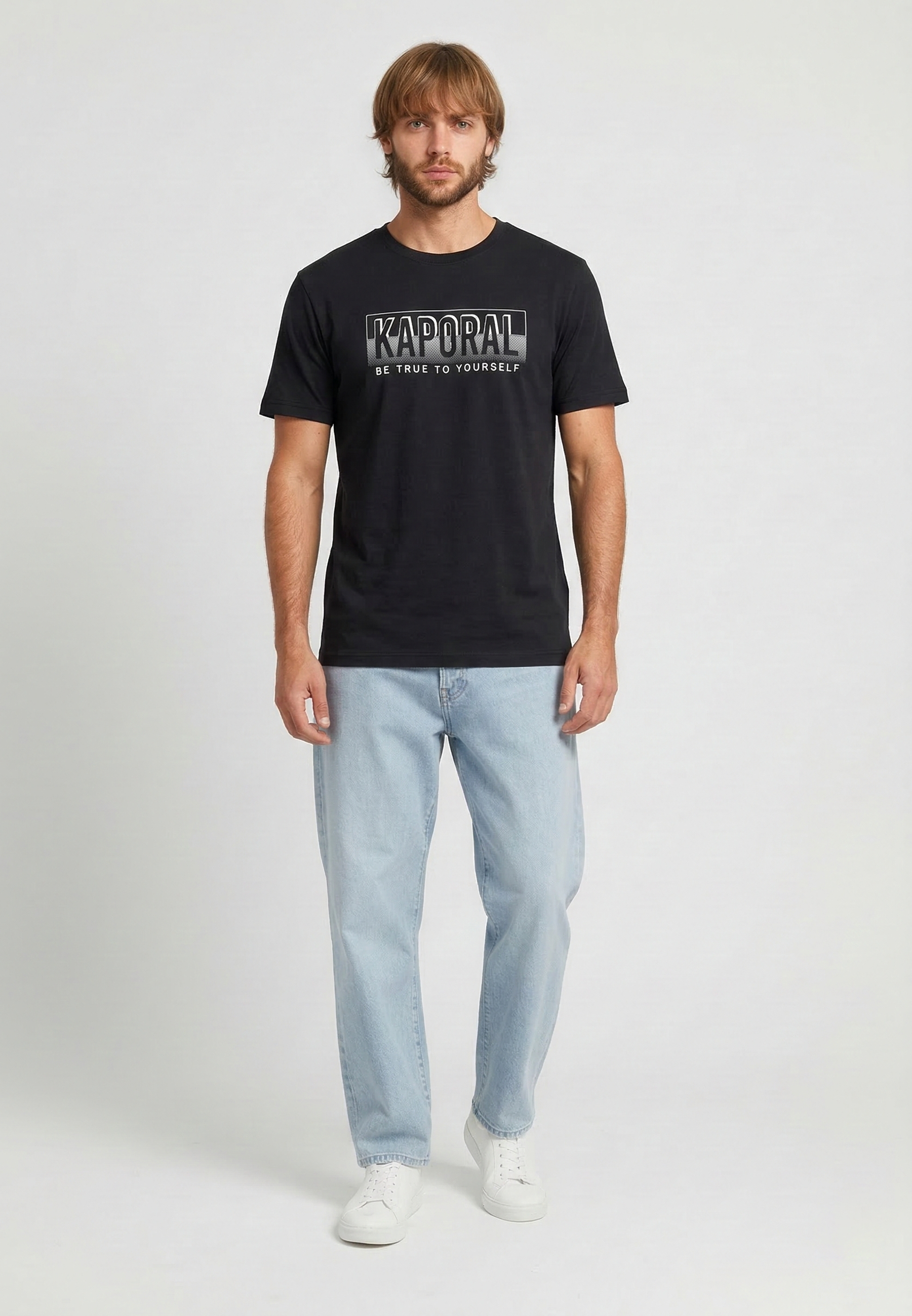 kaporal-bazzi-t-shirt-herren-schwarz-regular-baumwolle image 2