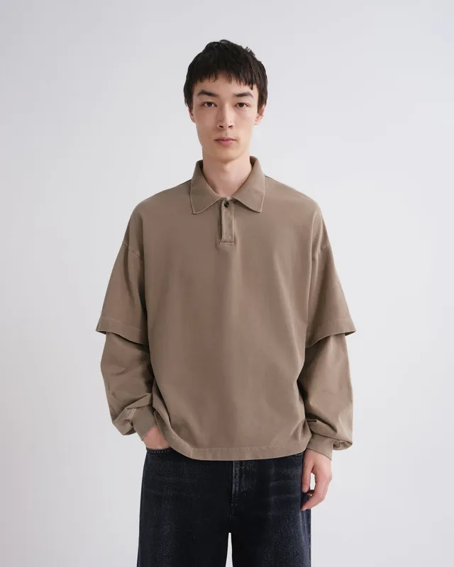 agolde-curren-polo-trail-khaki-double-sleeve-herren image 1