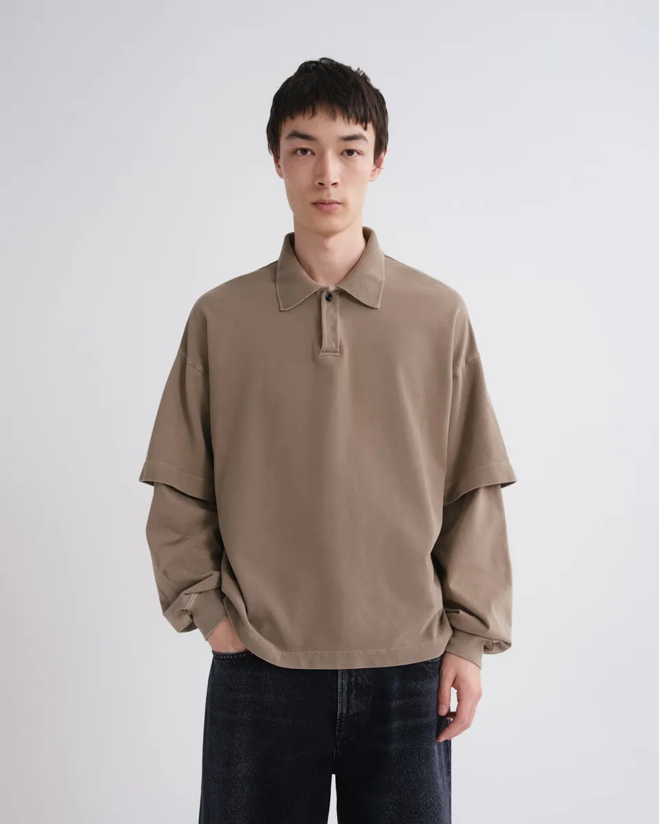 agolde-curren-polo-trail-khaki-double-sleeve-herren image 1