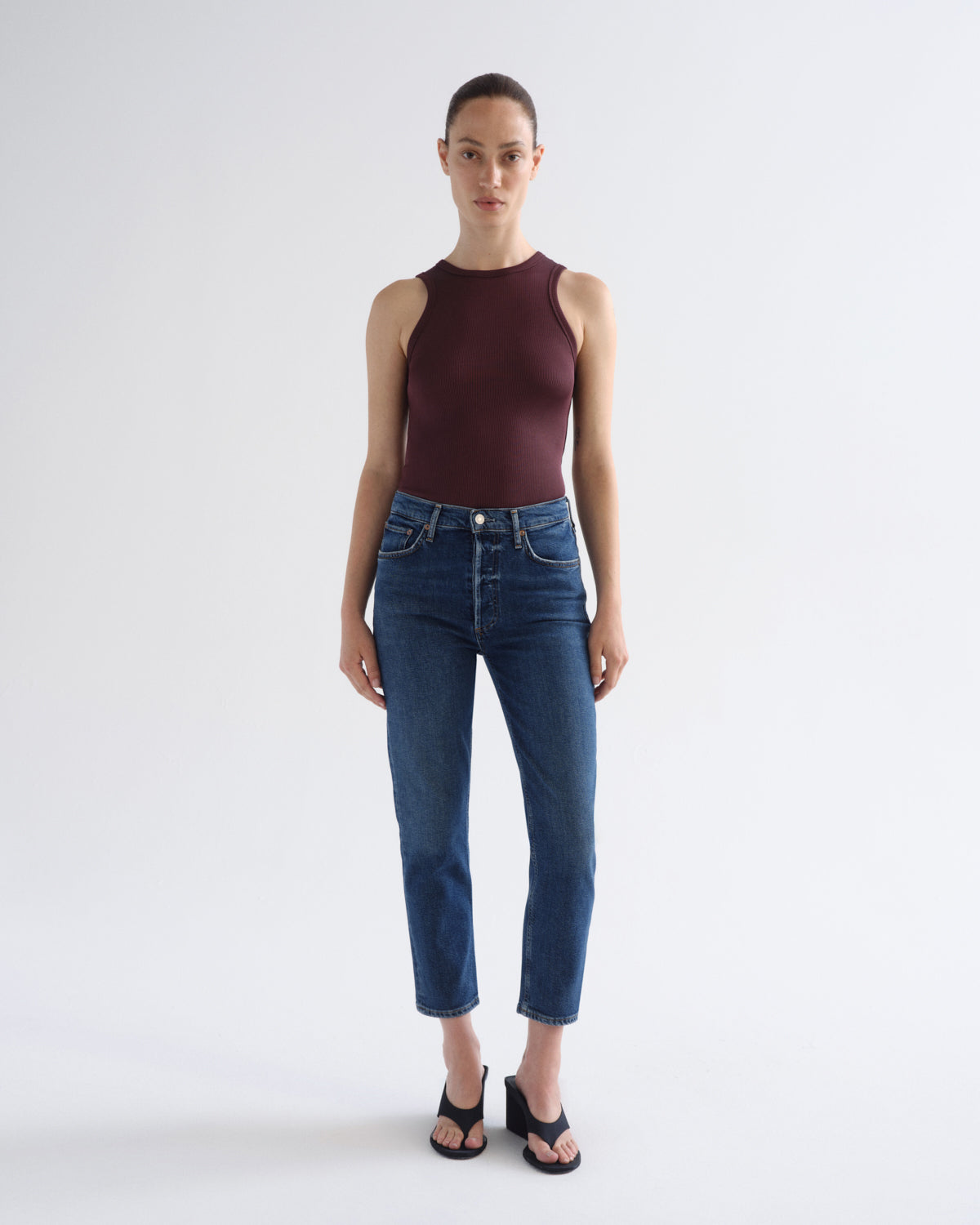 agolde-riley-high-rise-straight-crop-jeans-slick-stretch image 1