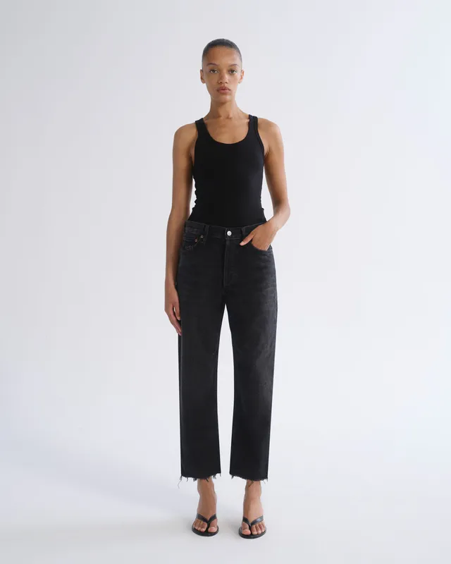 agolde-90-s-crop-straight-jeans-tar-schwarz image 1