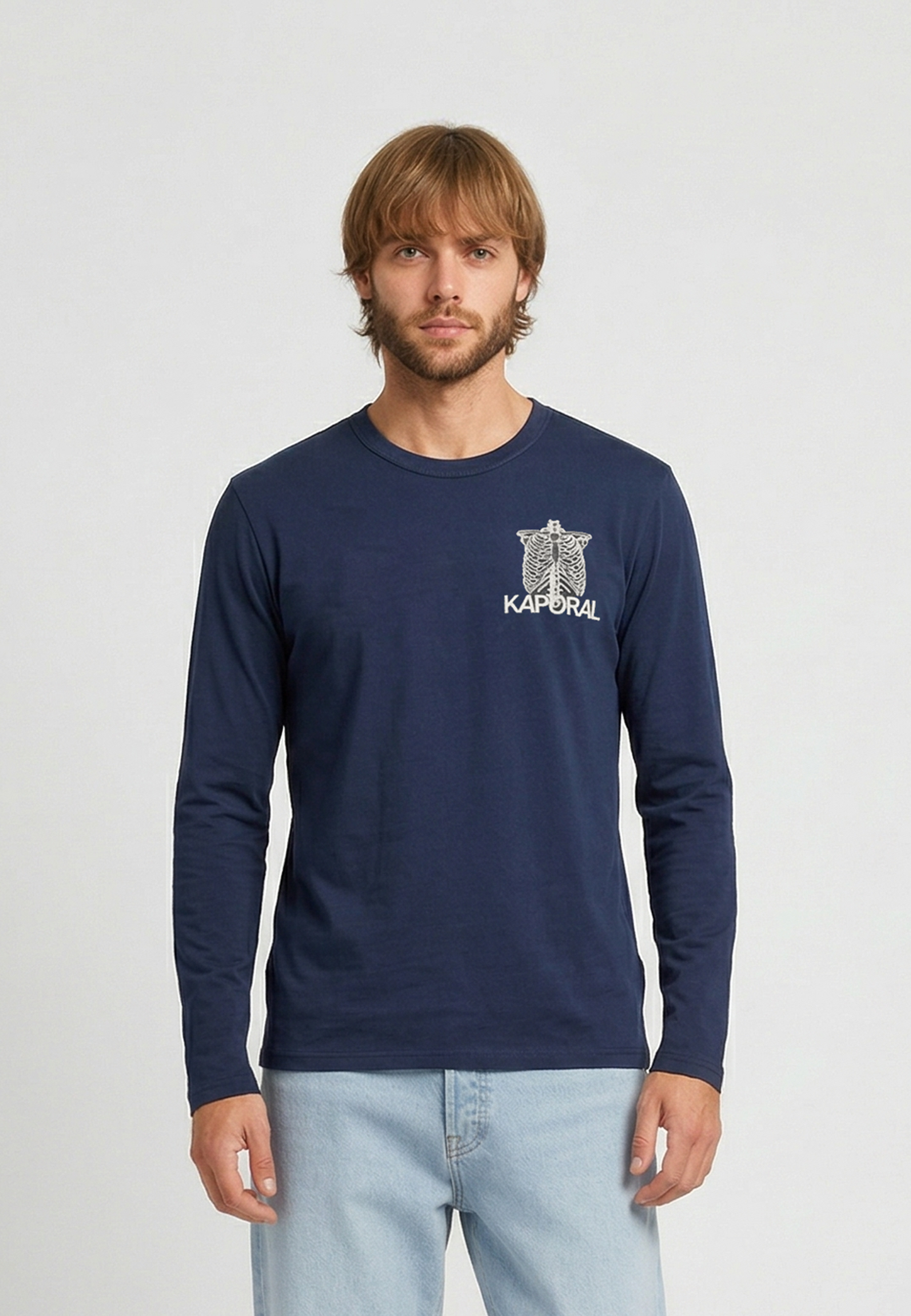 kaporal-krakow-langarm-t-shirt-herren-marineblau-baumwolle image 2