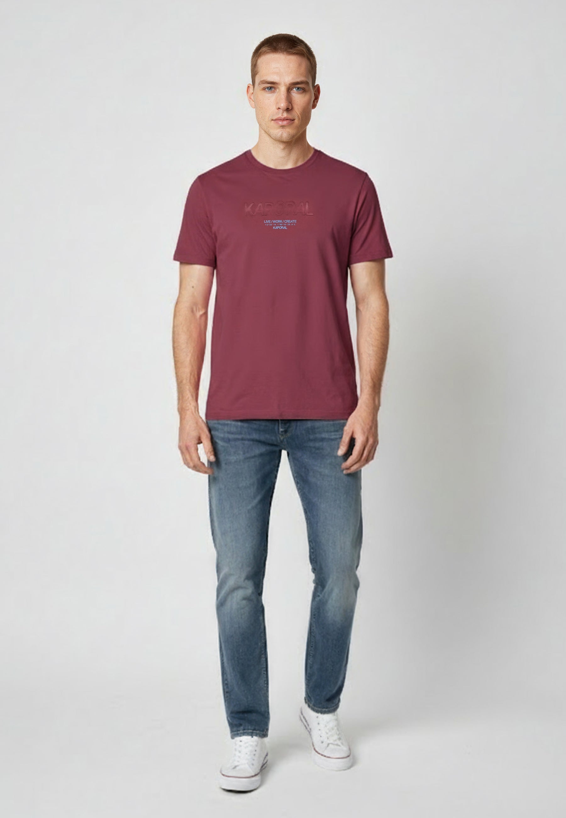 kaporal-niraj-t-shirt-bordeaux-herren-baumwolle image 2