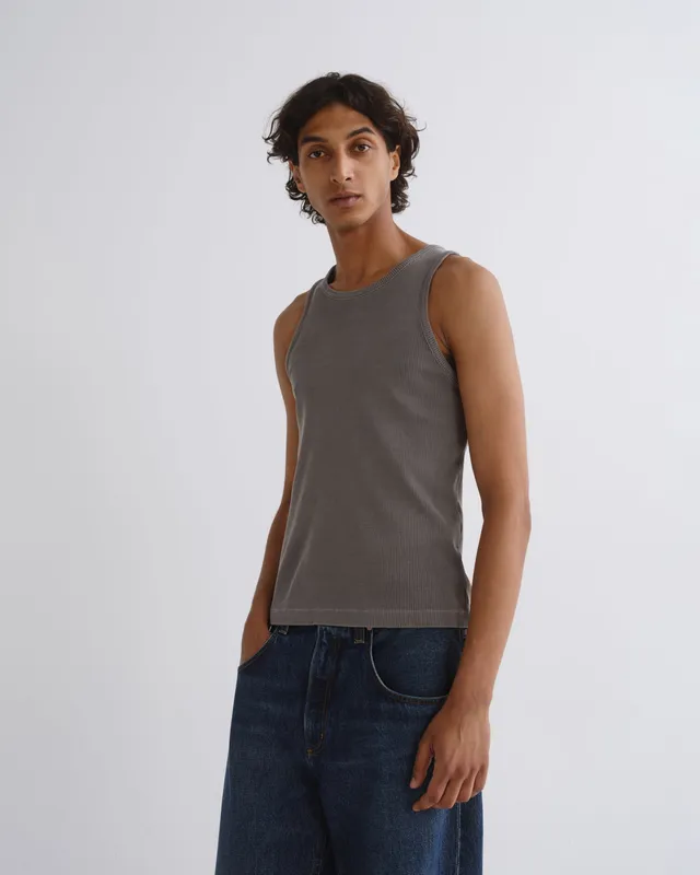 agolde-viggo-tank-top-herren-pewter-rippstrick image 1
