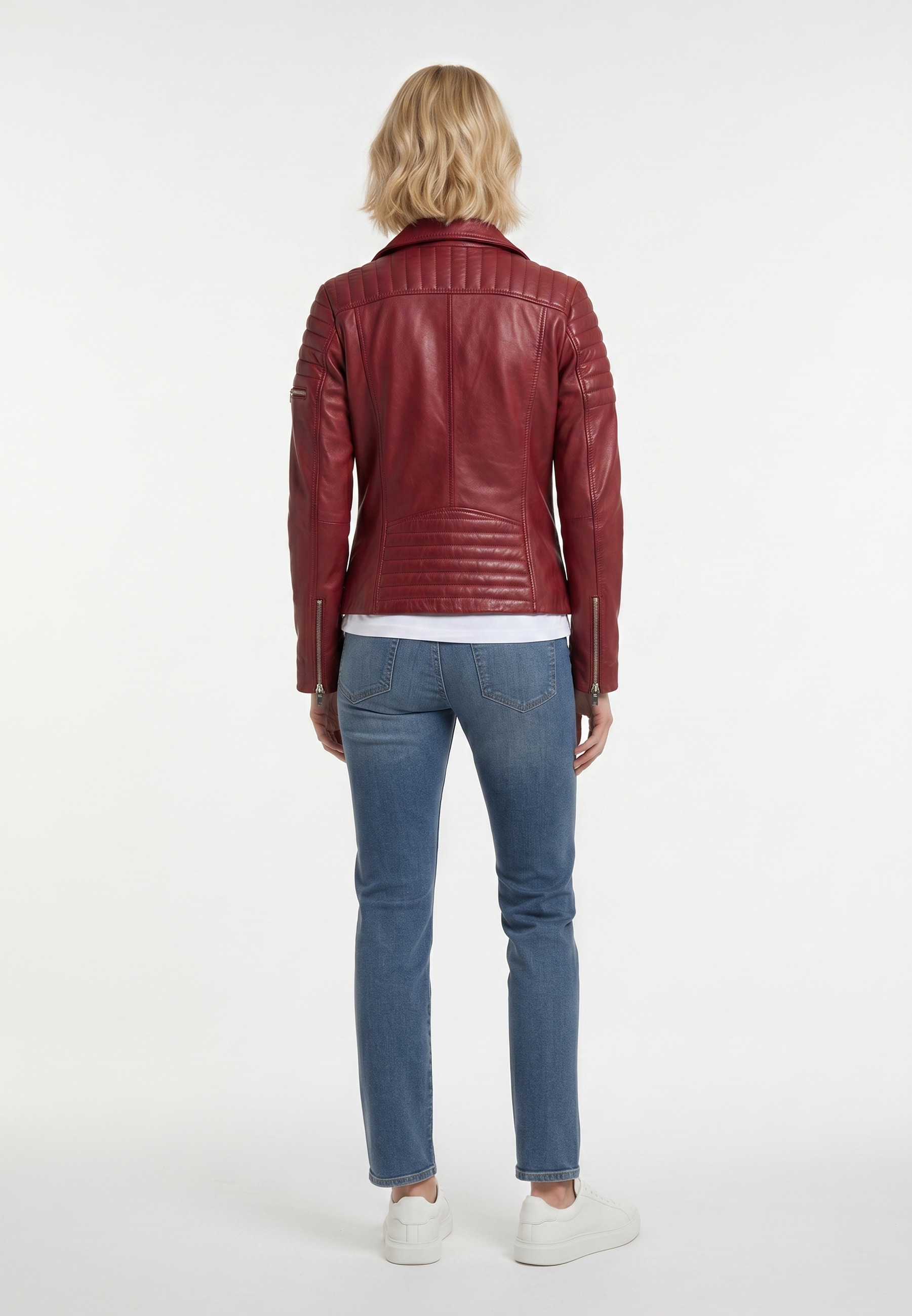 kaporal-frederika-lederjacke-rot-damen-lammleder image 3