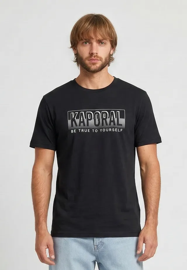 kaporal-bazzi-t-shirt-herren-schwarz-regular-baumwolle image 1