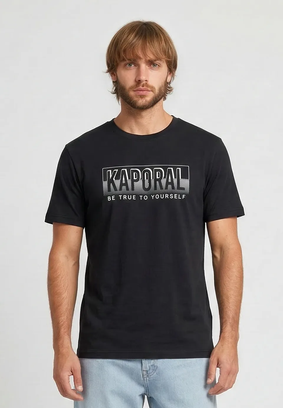 kaporal-bazzi-t-shirt-herren-schwarz-regular-baumwolle image 1