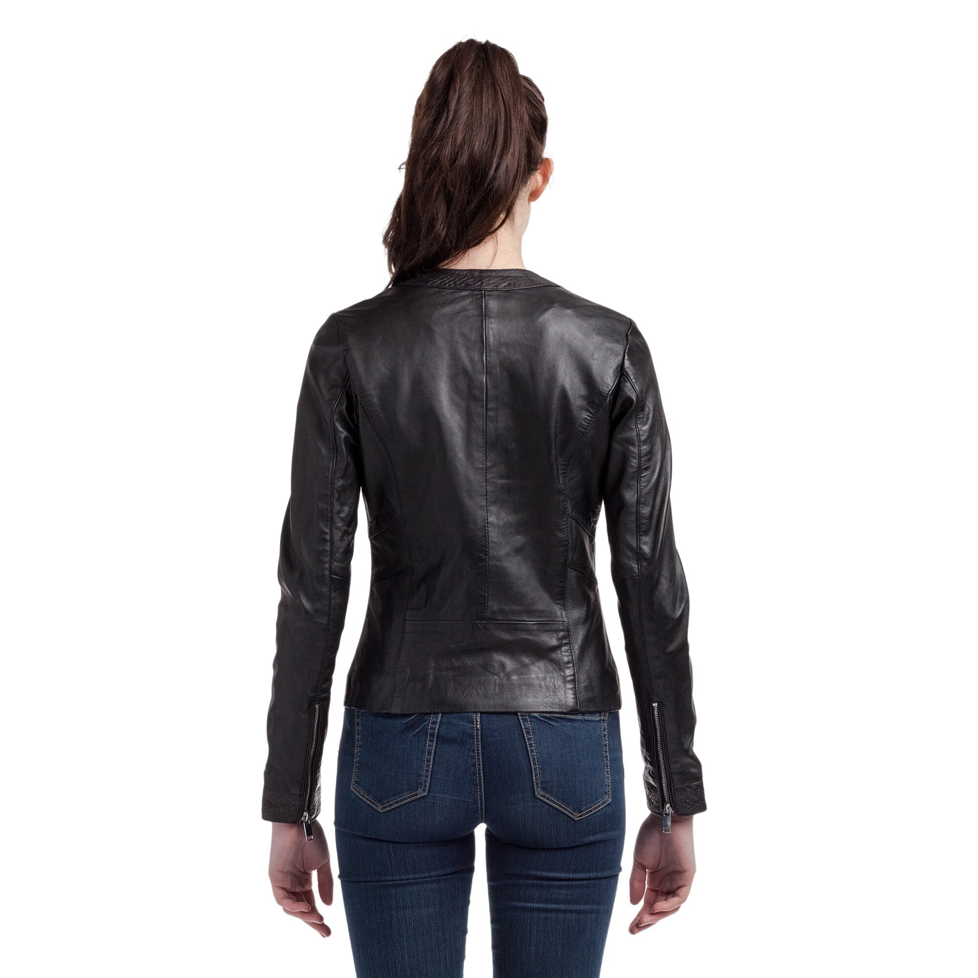 kaporal-suzette-lederjacke-damen-schwarz-lammleder image 4