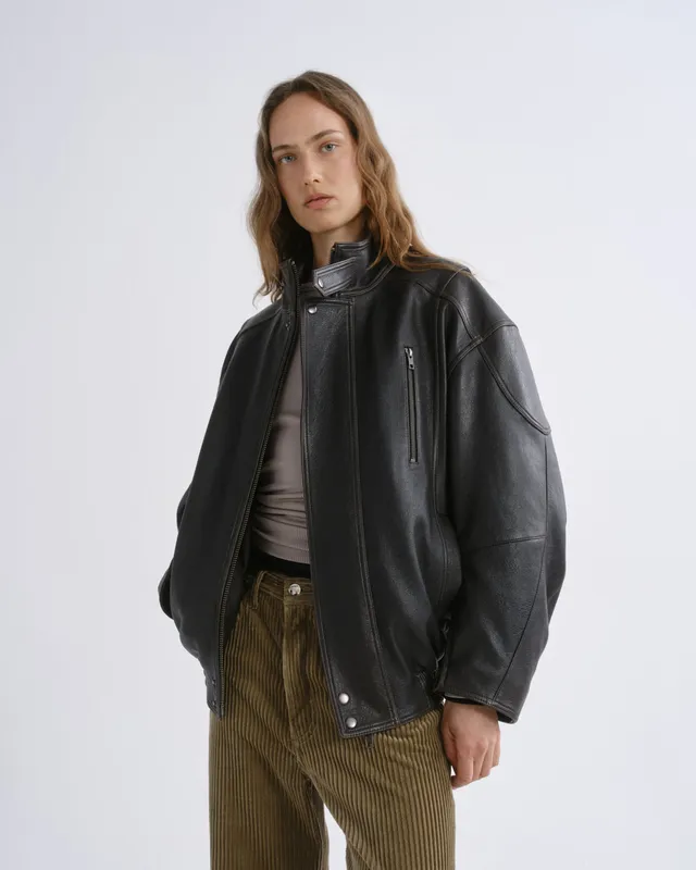 agolde-danver-moto-lederjacke-vintage-black-schwarz image 1