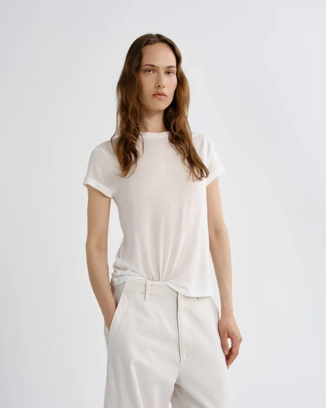 agolde-long-line-adine-tee-t-shirt-gesso-creme-tencel image 1