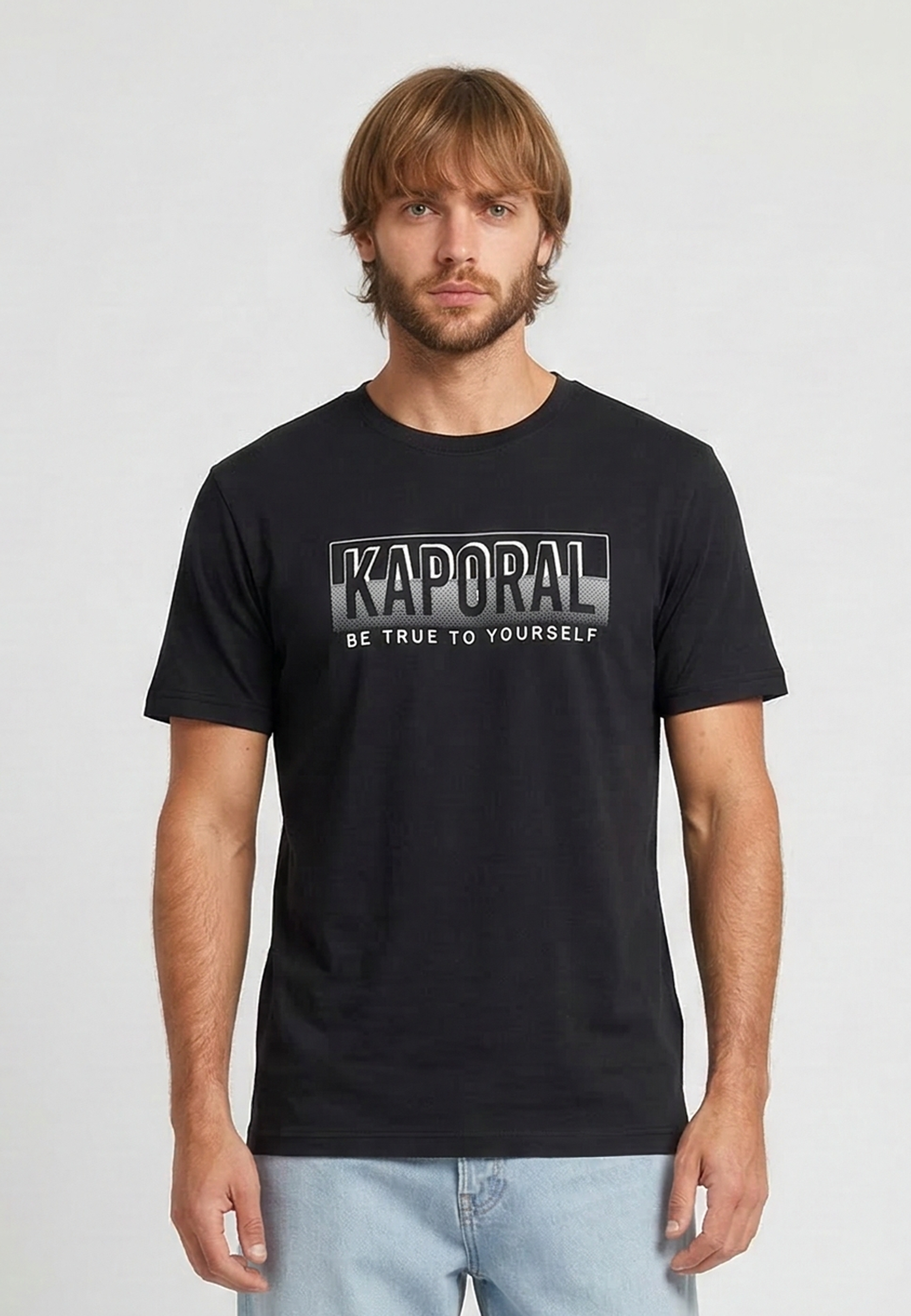 kaporal-bazzi-t-shirt-herren-schwarz-regular-baumwolle image 1