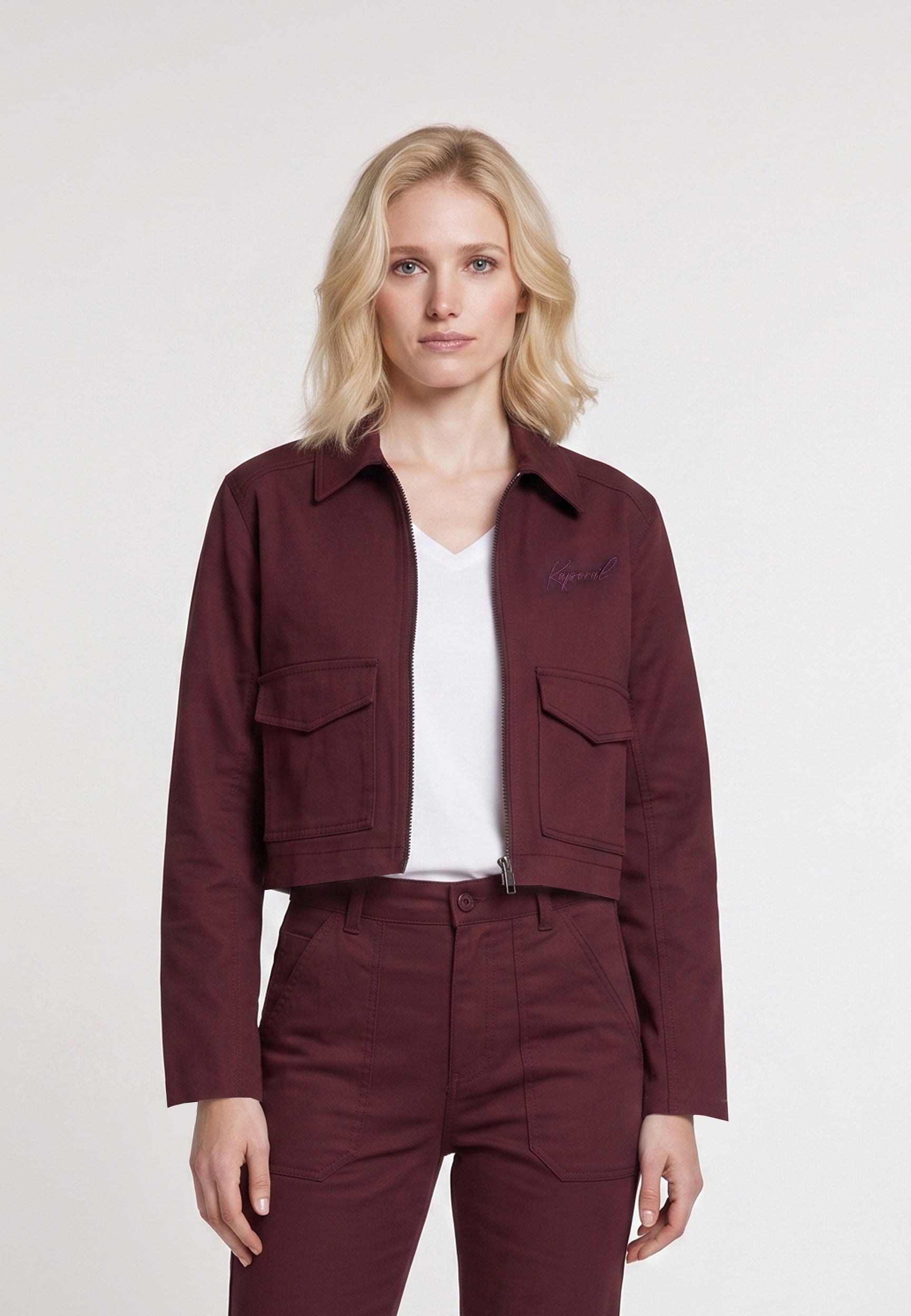 kaporal-kassandre-jacke-damen-bordeaux-kurz-rei-verschluss image 1