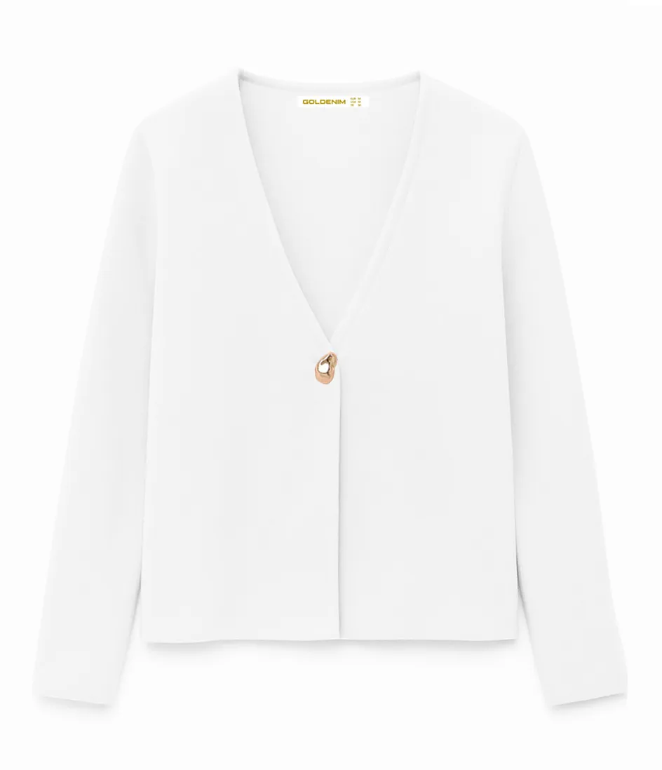 goldenim-paris-femme-zar-blanc-strickweste-wei image 1