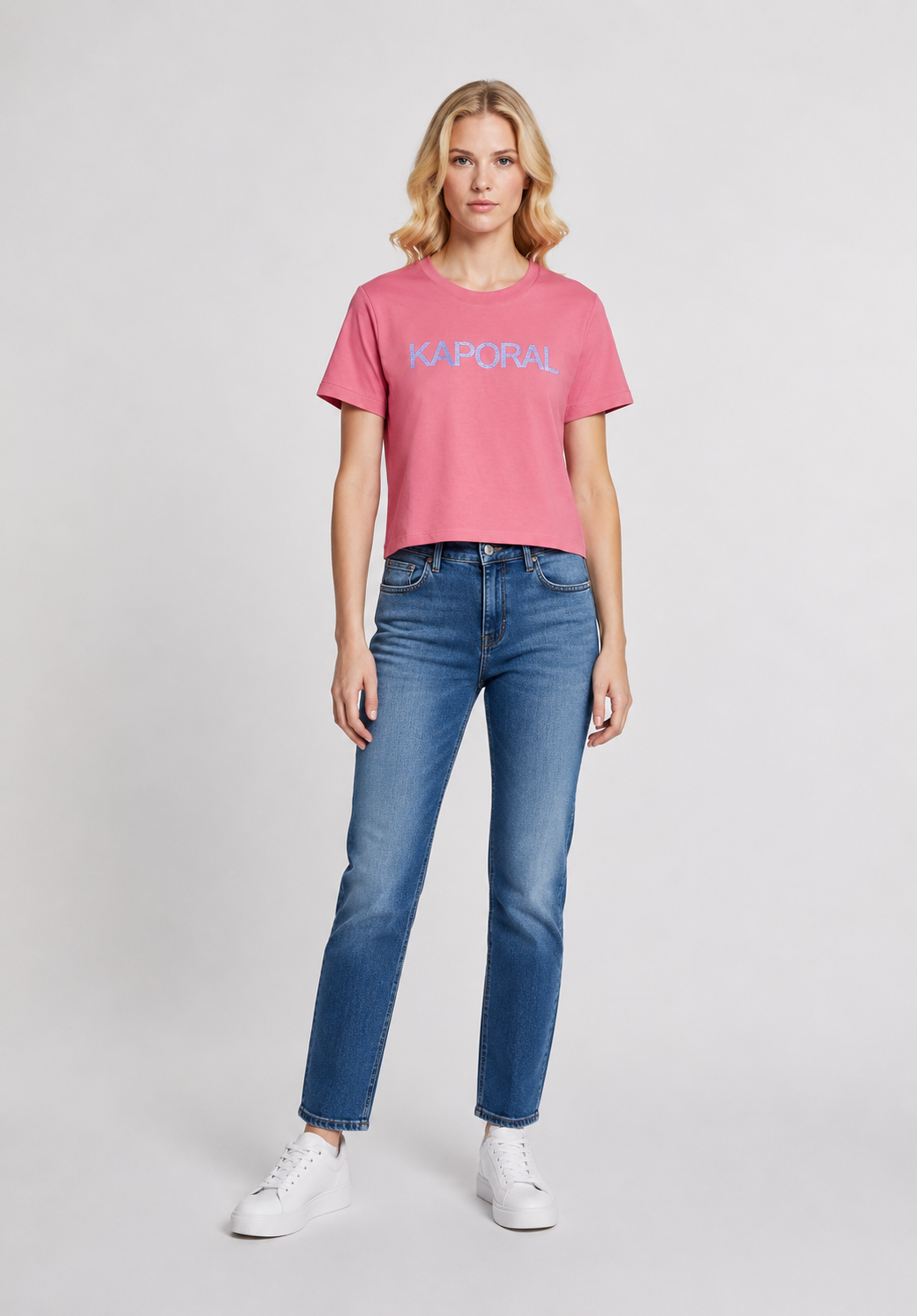 kaporal-kippa-t-shirt-damen-rosa-kurzarm-mit-logo image 1