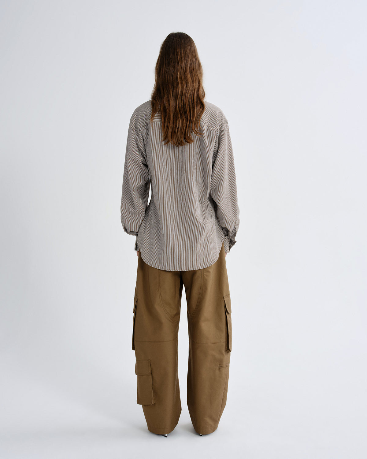 agolde-cinch-shirt-jakarta-stripe-bluse-beige-braun image 2