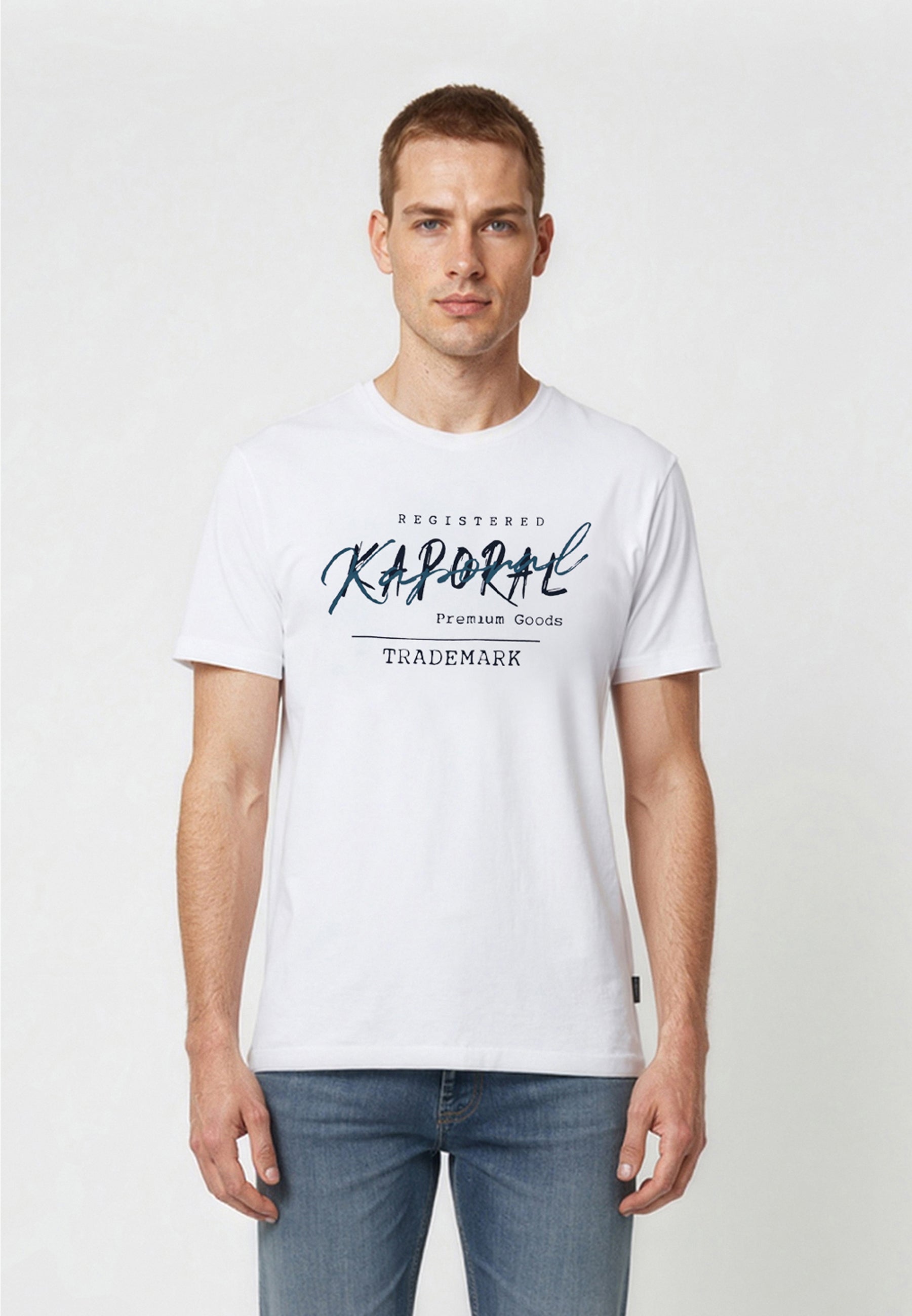 kaporal-kwak-regular-t-shirt-herren-wei-baumwolle-print image 1