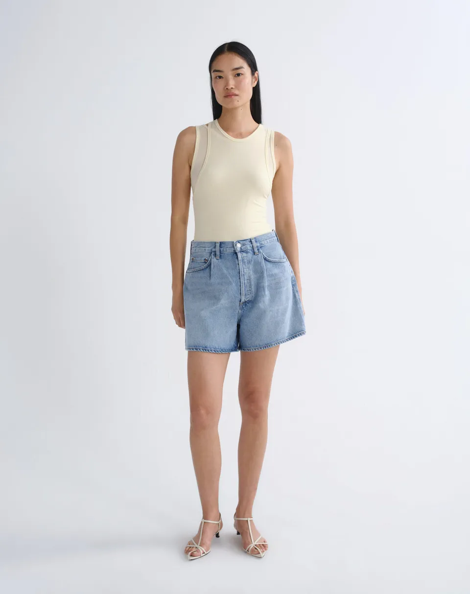 agolde-rhoda-pleated-short-raft-denimshorts-hellblau image 1