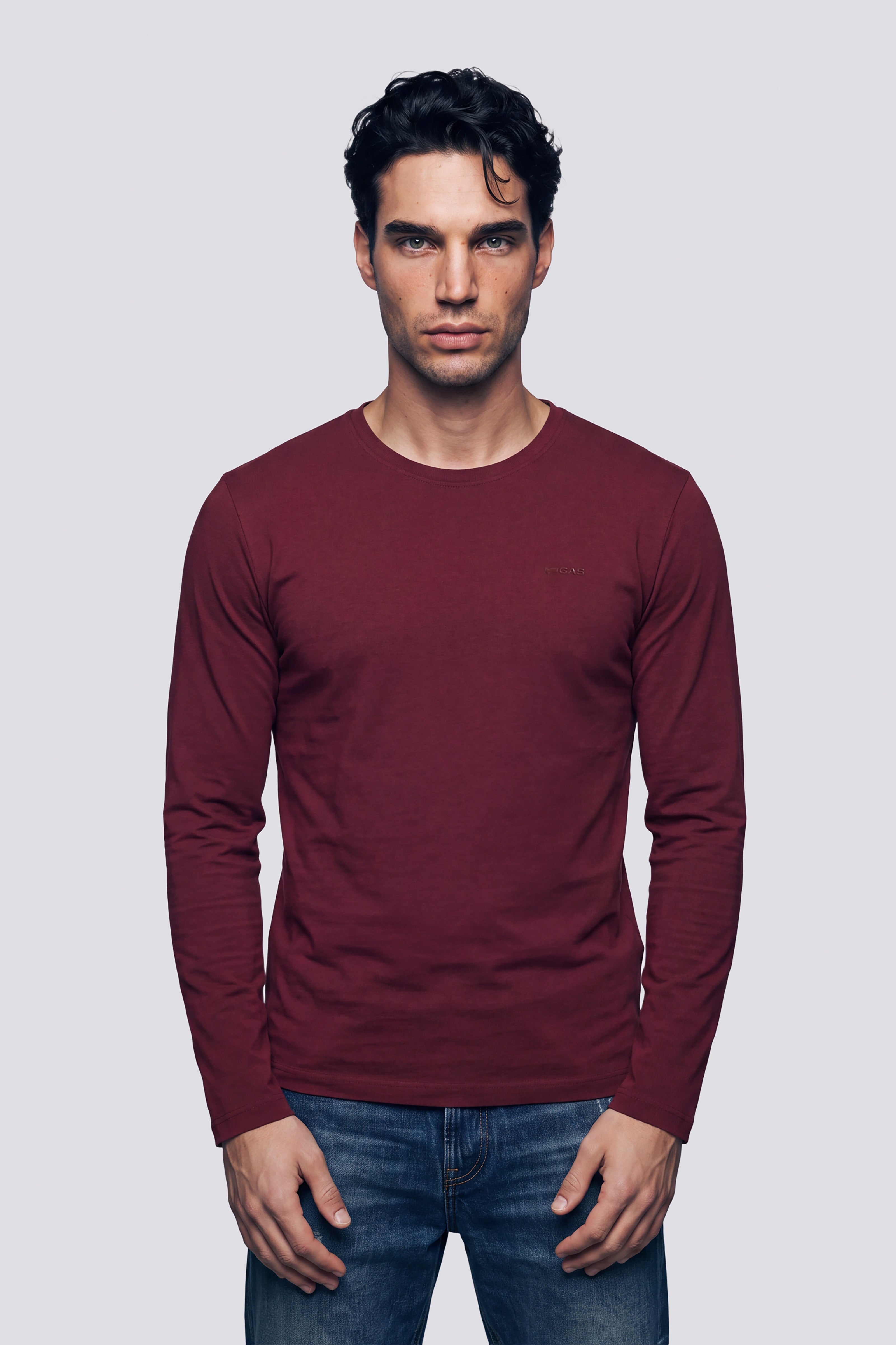 gas-janis-langarm-t-shirt-herren-slim-logo image 1