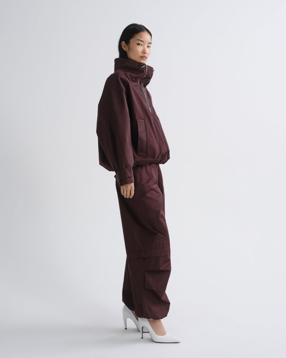 agolde-coulson-jacket-cordovan-damen-jacke-nylon-burgunder image 3