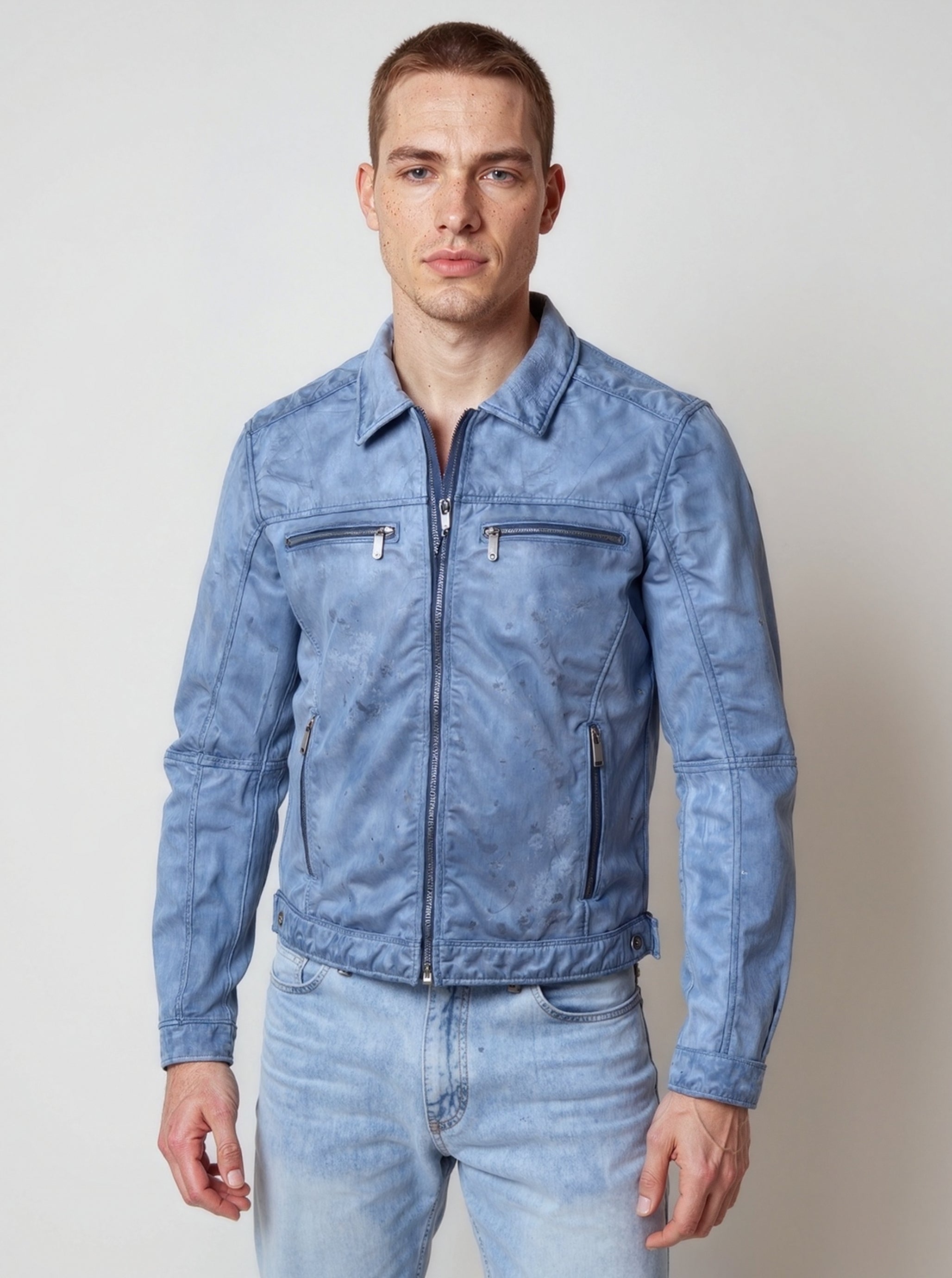 kaporal-boris-lederjacke-vintage-blau-lammleder-herren image 2