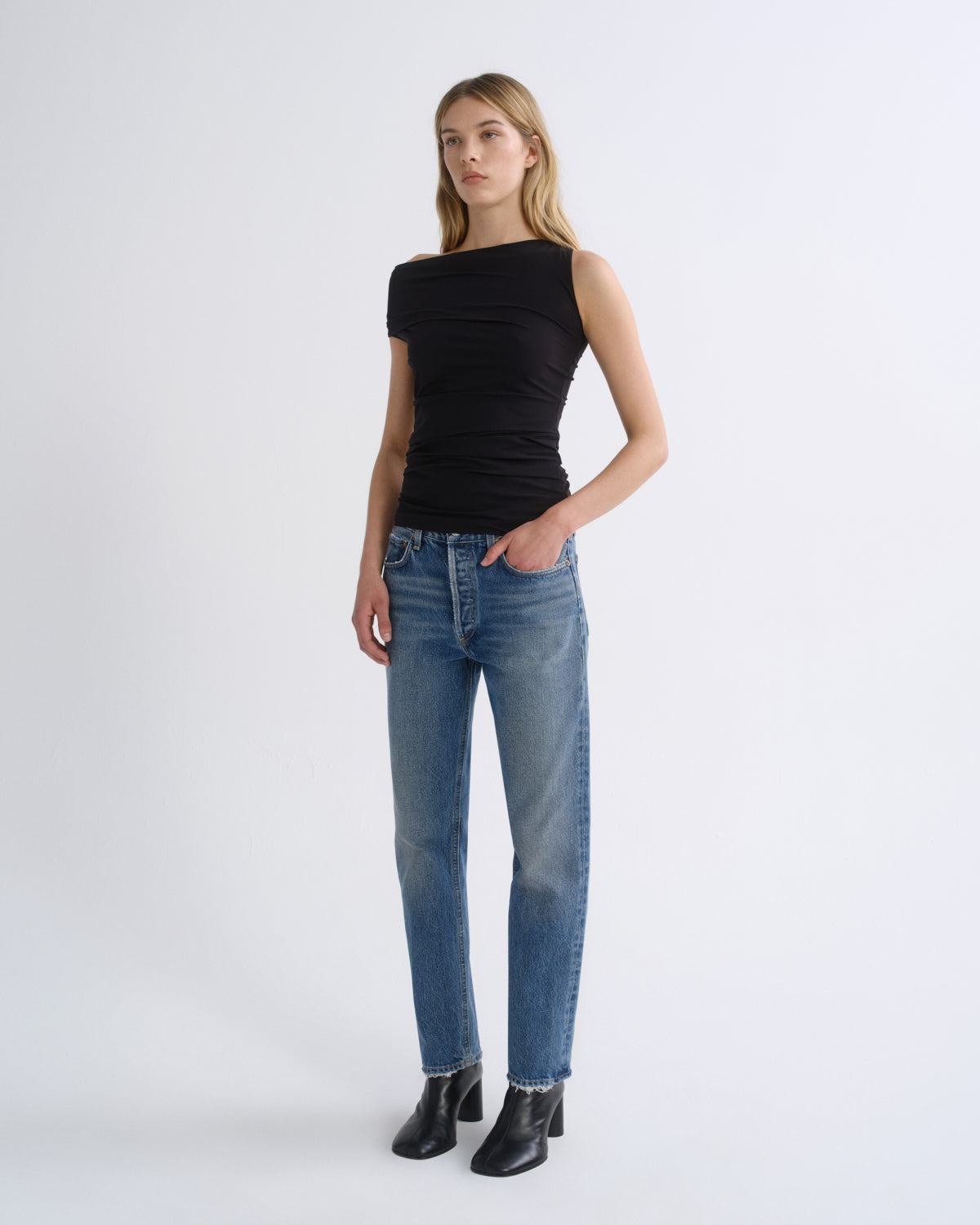 agolde-romney-jean-bounty-damen-jeans-mittelblau image 4