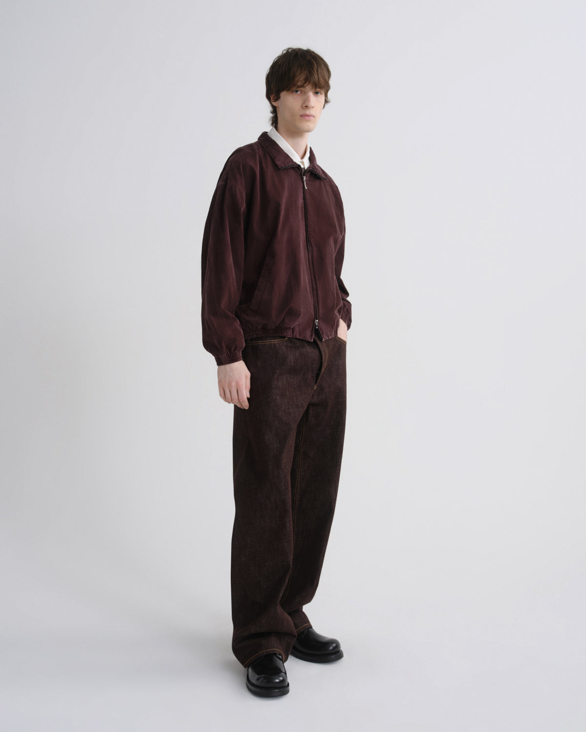 agolde-marshall-windbreaker-creased-puce-burgunder image 4