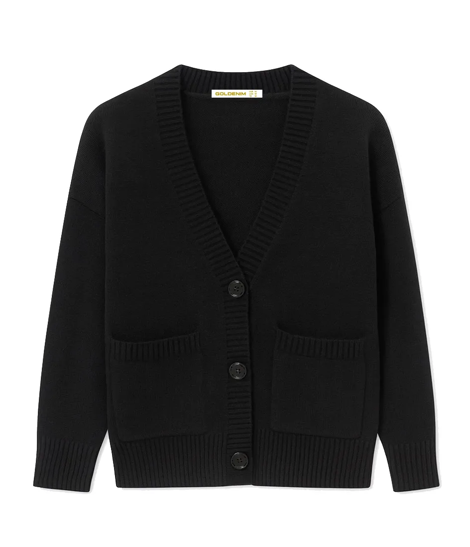 goldenim-paris-femme-noir-tricot-weste-schwarz image 1