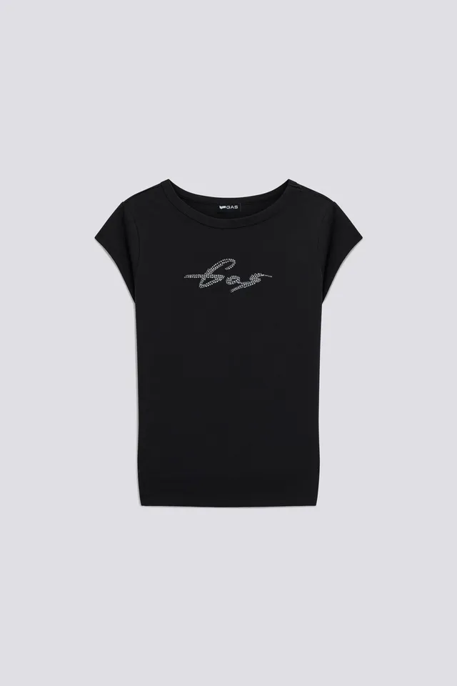 gas-hanike-cap-sleeve-0200-t-shirt-damen-slim-fit-strass image 1