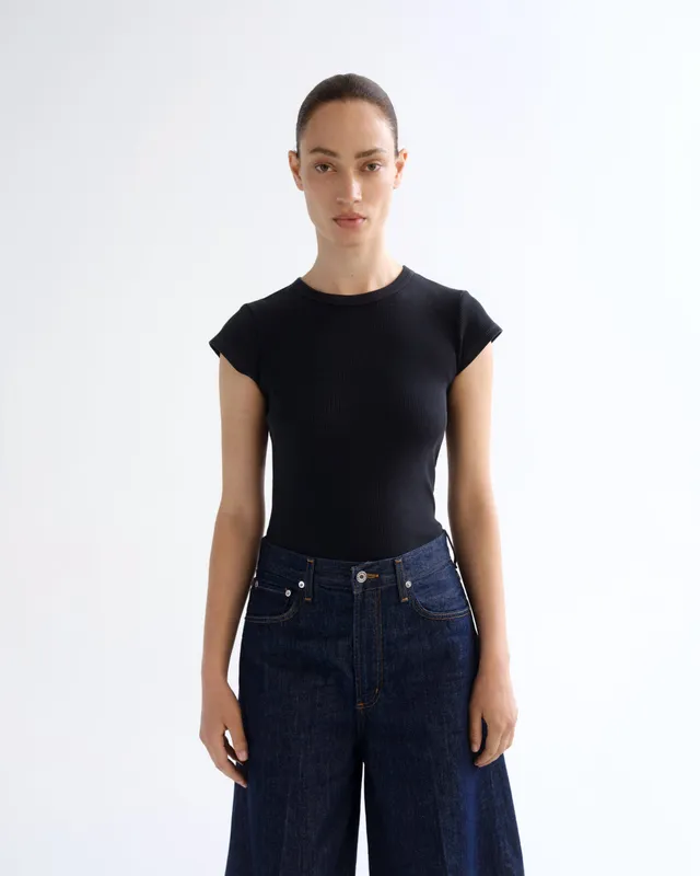 agolde-edison-t-shirt-nocturne-dunkelblau-fitted image 1