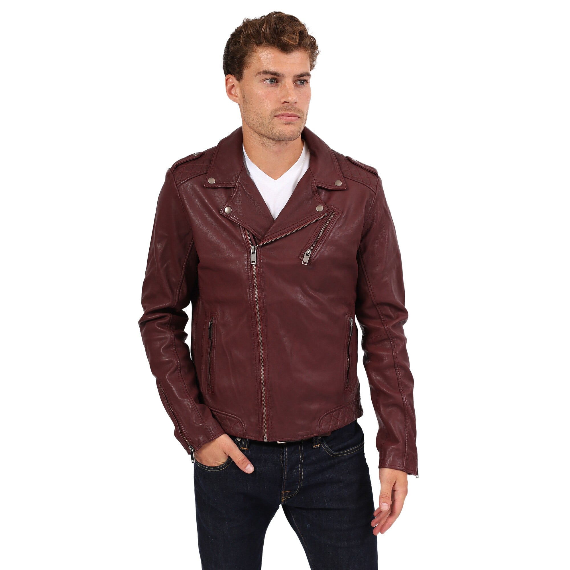 kaporal-lars-perfecto-bordeaux-herren-lammleder image 2