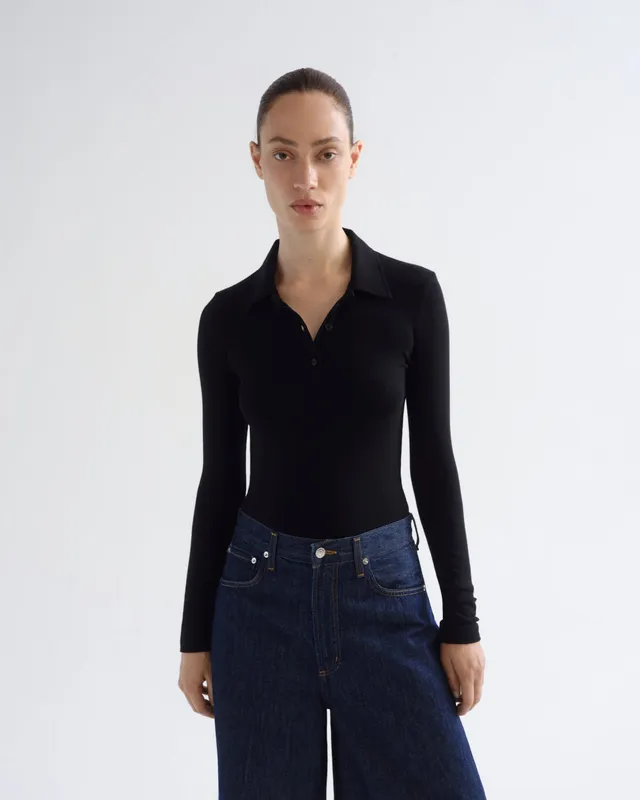 agolde-amos-polo-black-damen-poloshirt-schwarz image 1
