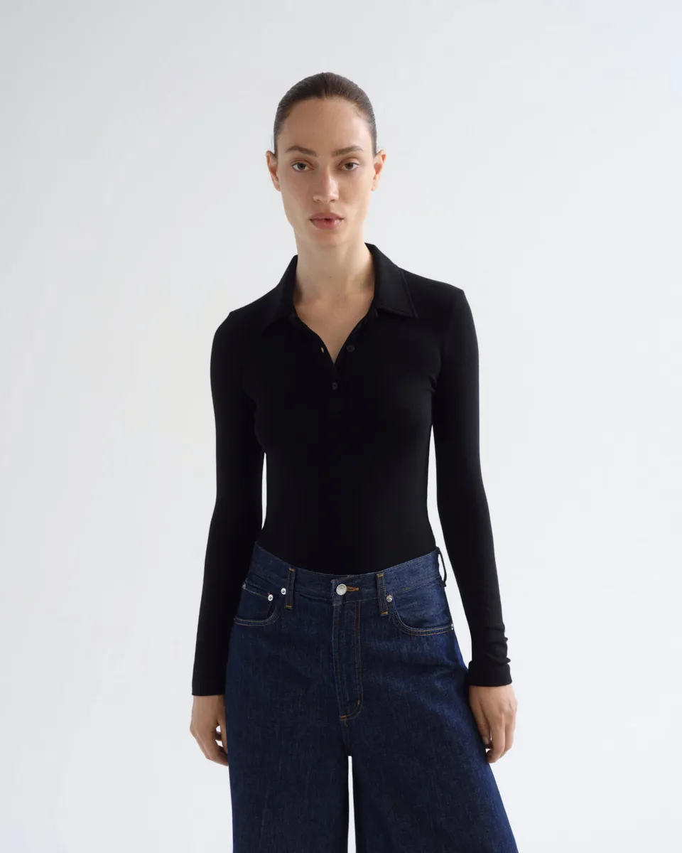 agolde-amos-polo-black-damen-poloshirt-schwarz image 1