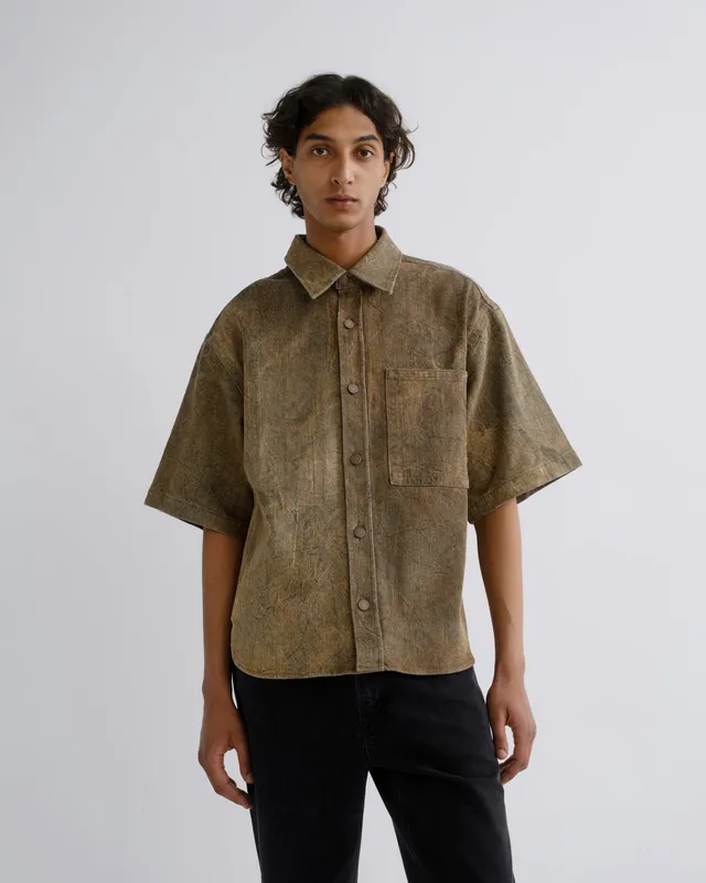 agolde-watson-shirt-herren-hemd-bark-kurzarm-denim image 1